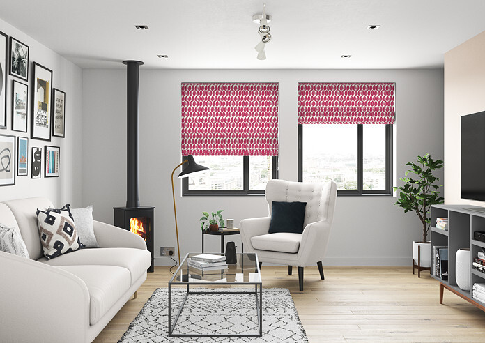 Lazza, Cerise - Twist&Fit Roman Blind - Image 5
